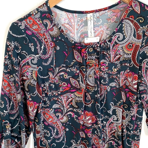 PerSeption Concept paisley 3/4 sleeved Top, Size M, NWT - Picture 2 of 6
